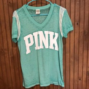 VS Pink Burnout Baseball Tee
